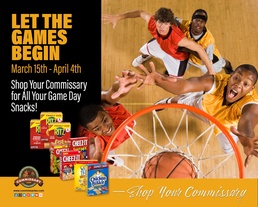A SAVINGS SLAM DUNK! March spotlights sports and frozen food specials at your commissary
