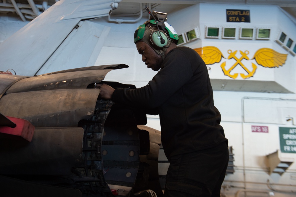 The Harry S. Truman Carrier Strike Group is on a scheduled deployment in the U.S. Sixth Fleet area of operations in support of naval operations to maintain maritime stability and security.