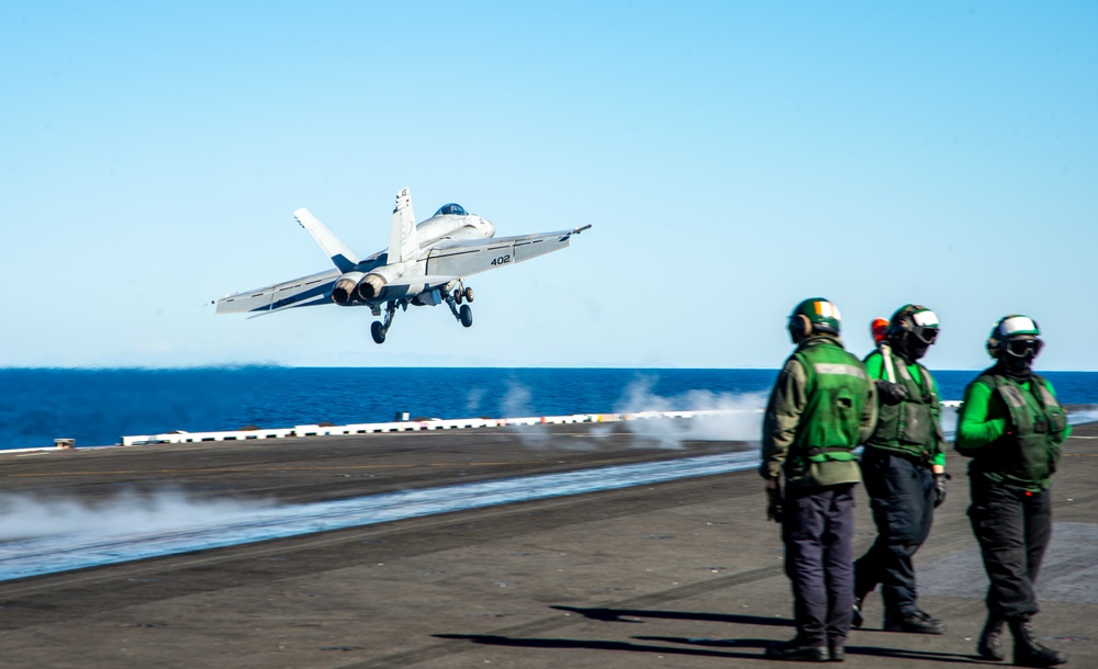 The Harry S. Truman Carrier Strike Group is on a scheduled deployment in the U.S. Sixth Fleet area of operations in support of naval operations to maintain maritime stability and security.