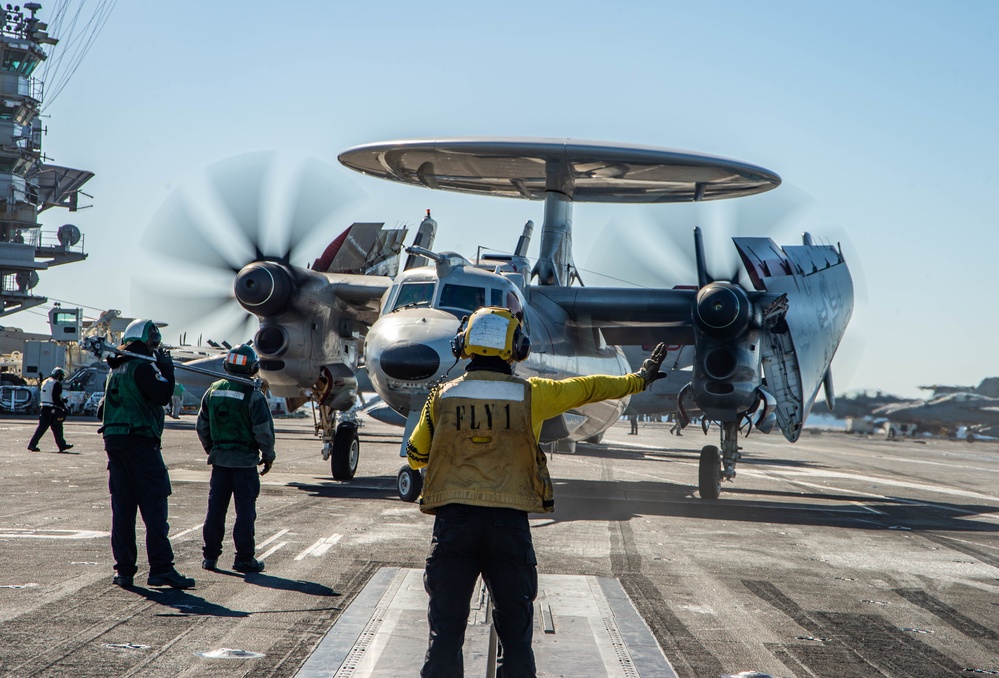 The Harry S. Truman Carrier Strike Group is on a scheduled deployment in the U.S. Sixth Fleet area of operations in support of naval operations to maintain maritime stability and security.