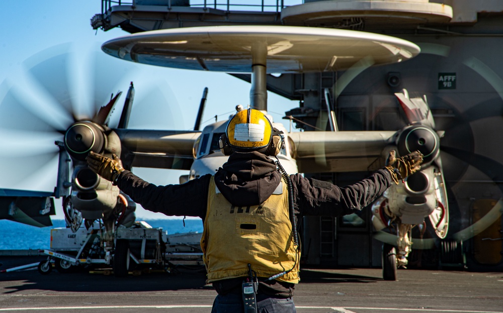 The Harry S. Truman Carrier Strike Group is on a scheduled deployment in the U.S. Sixth Fleet area of operations in support of naval operations to maintain maritime stability and security.