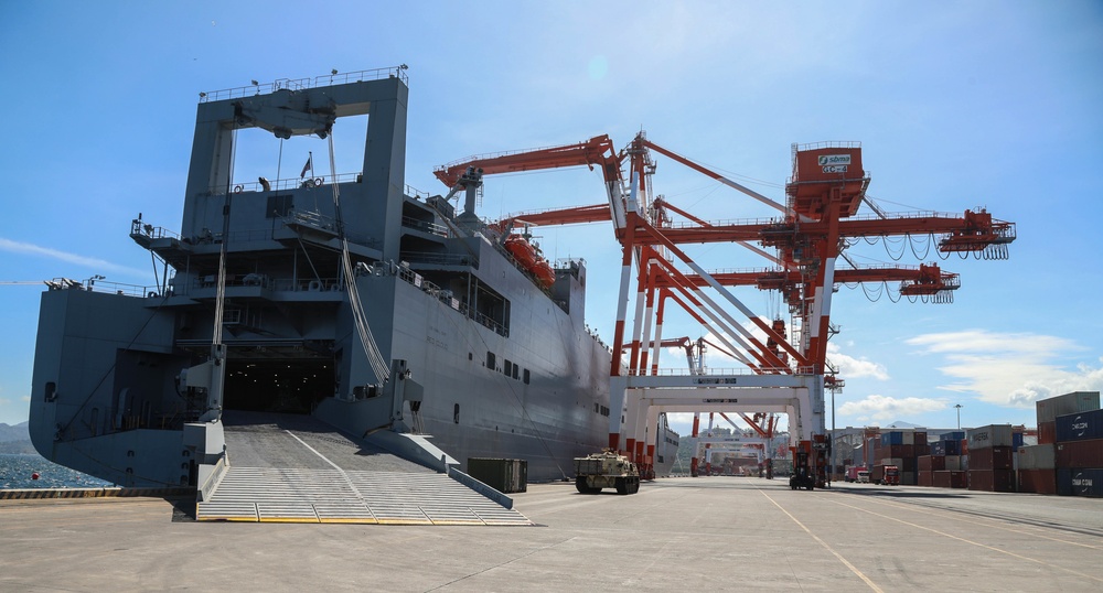 U.S. Navy Ship Red Cloud Delivers Military Vehicles to Subic Bay