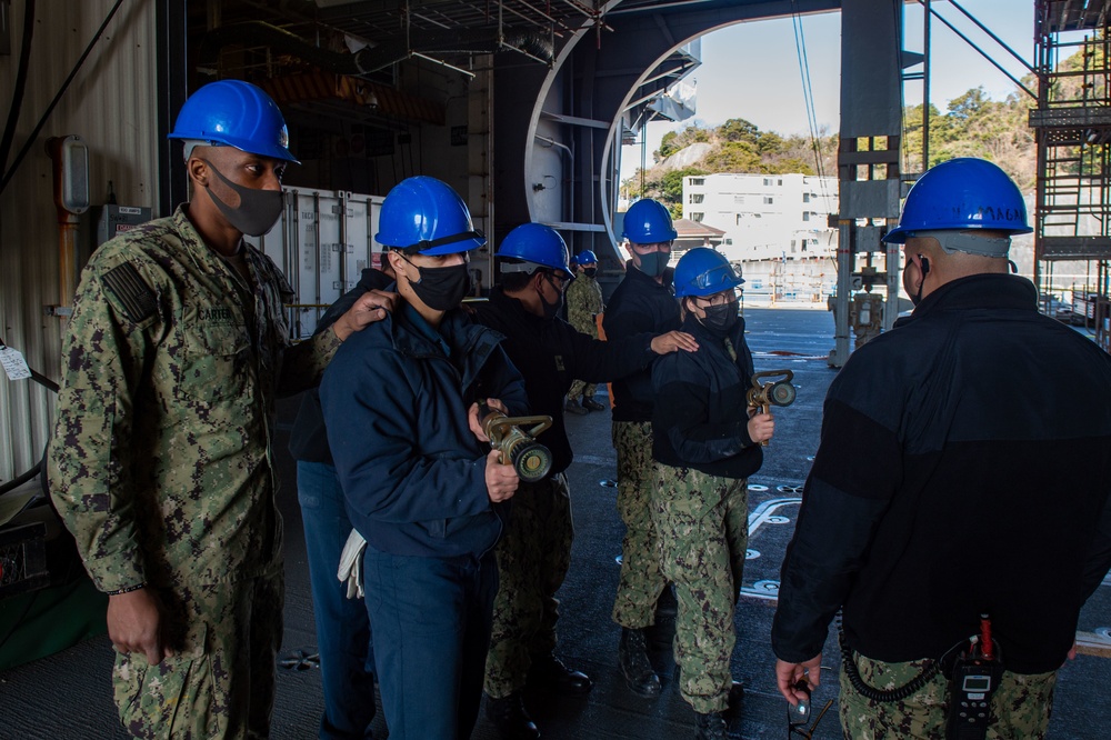 USS Ronald Reagan (CVN 76) Damage Control Drill USS Ronald Reagan (CVN 76) Damage Control Drill