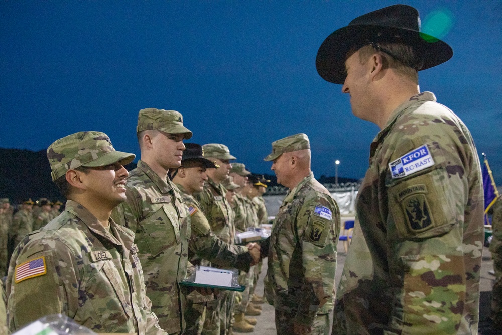 KFOR 29 Conducts End of Tour Ceremony at Camp Nothing Hill