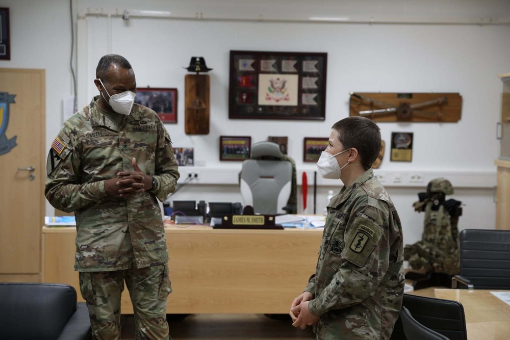 21st Theater Sustainment Command Recognizes Female Ranger Medic