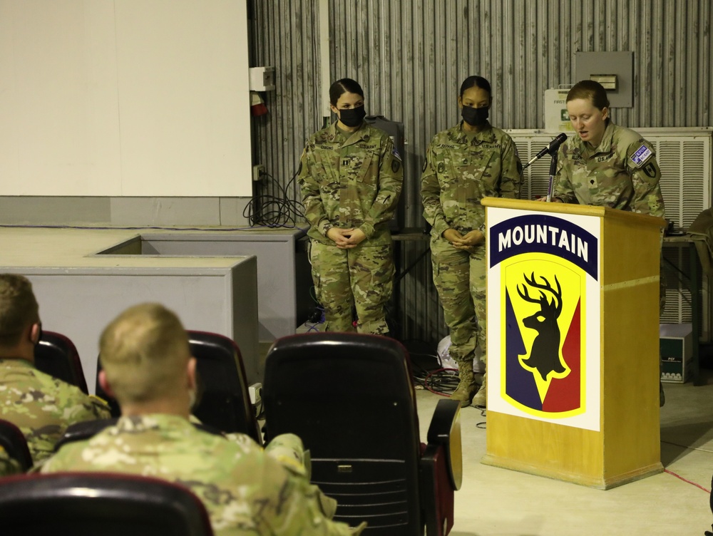 36th Medical Company Area Support has their end of tour awards ceremony for KFOR29.