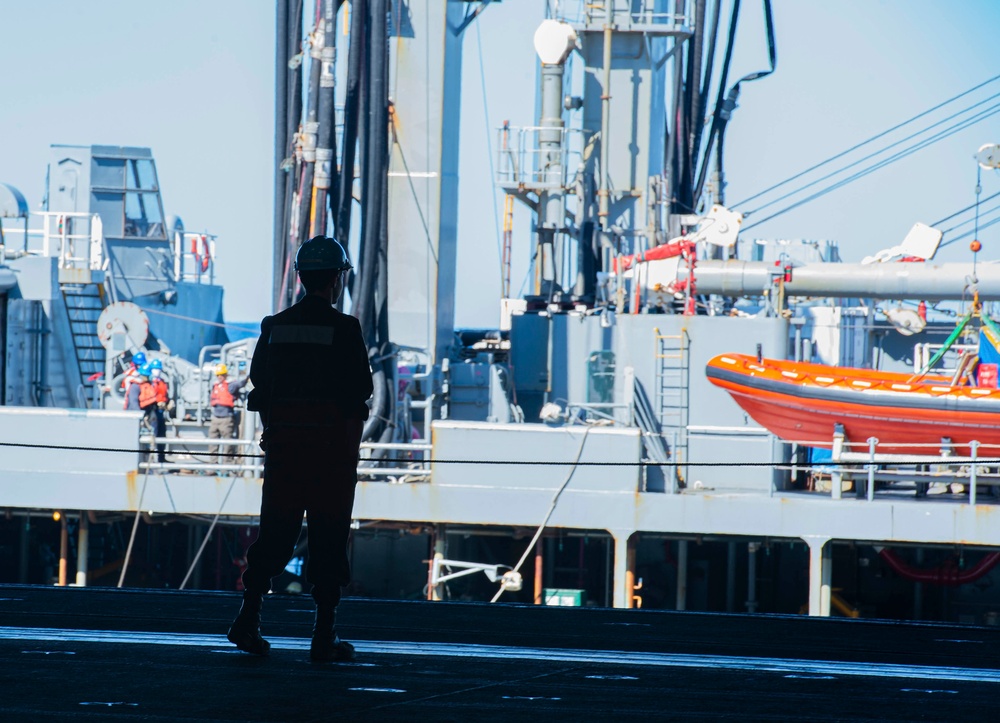 USS Nimitz Replenishment At Sea