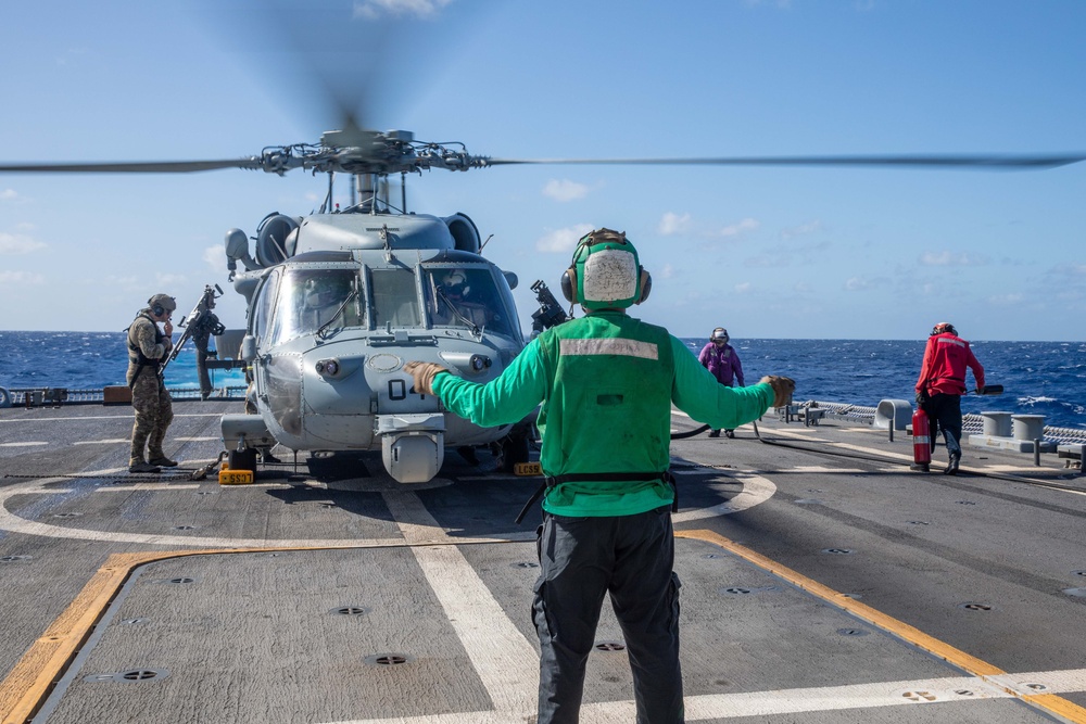 USS Milwaukee Conducts Flight Operations