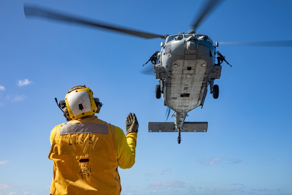 USS Milwaukee Conducts Flight Operations