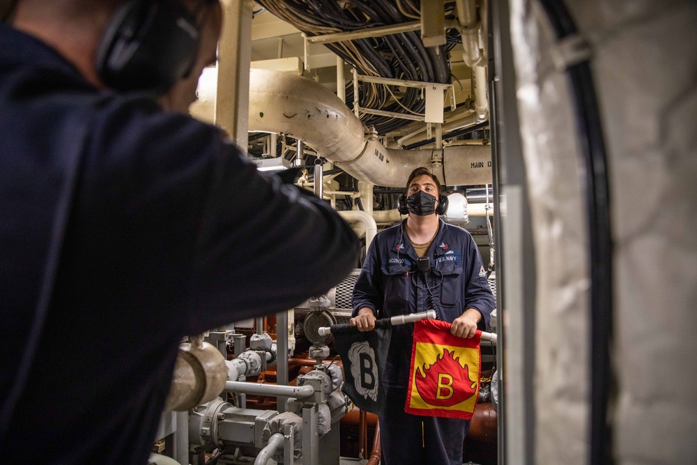 USS Milwaukee Conducts Engineering Drills