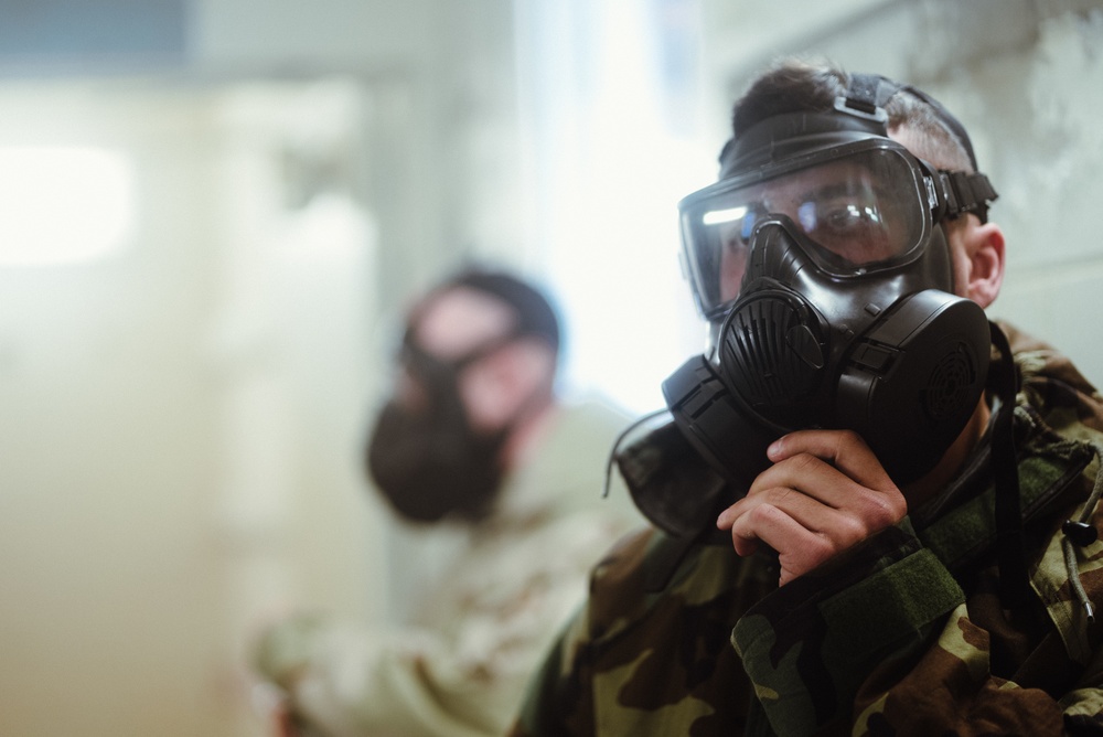 Marines with the 26th MEU Conduct the Gas Chamber