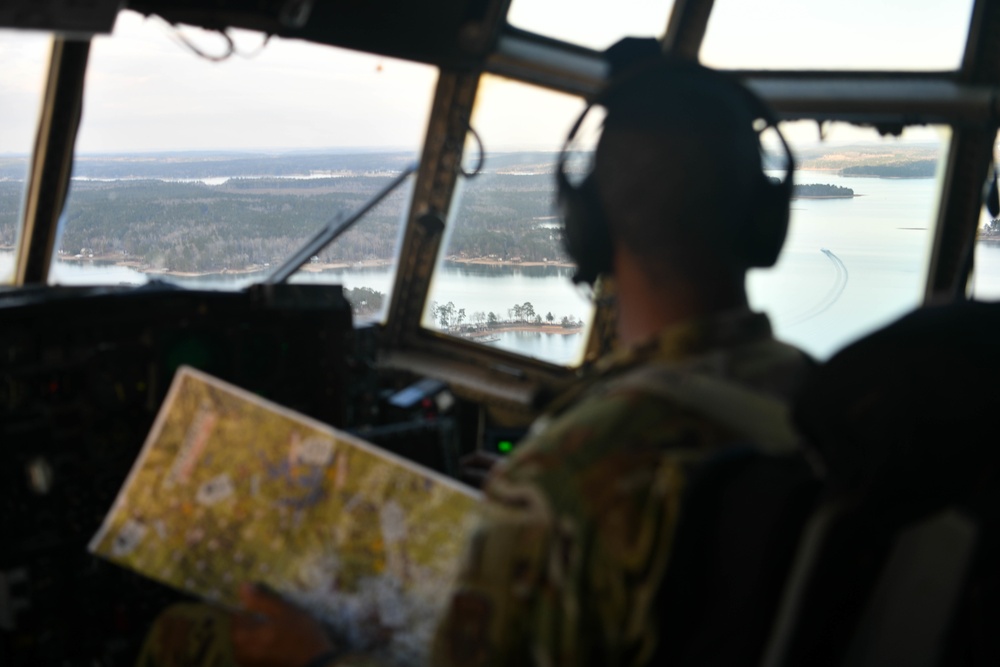 357th Airlift Squadron conducts tactical flight over Alabama