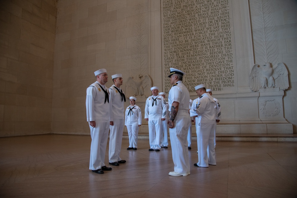 MA2 Miller, MA3 Cox reenlistment ceremony
