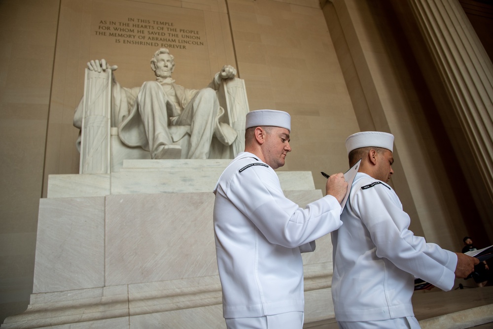 MA2 Miller, MA3 Cox reenlistment ceremony
