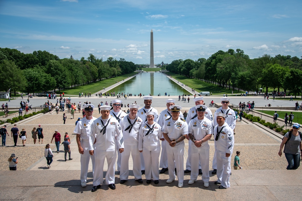 MA2 Miller, MA3 Cox reenlistment ceremony