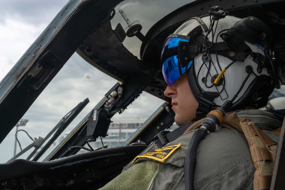 HSC 23 Pilot Prepares For Flight Operations