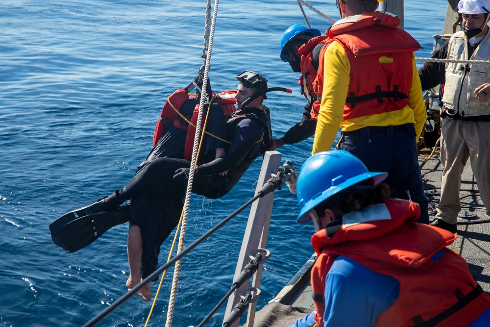 USS Forrest Sherman Man Overboard Drill