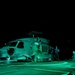 Night flight operations aboard Mobile Bay