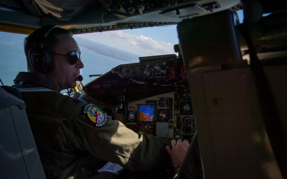 91st Air Refueling Squadron preforms Grand Prix flyover