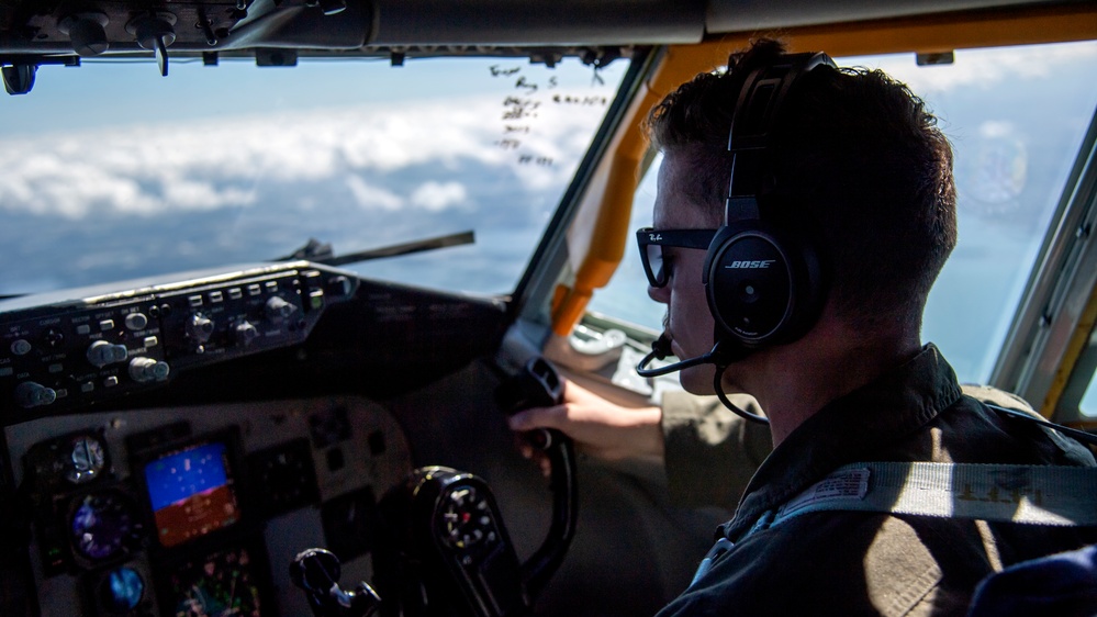 91st Air Refueling Squadron preforms Grand Prix flyover