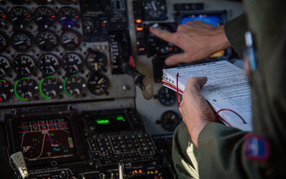 91st Air Refueling Squadron preforms Grand Prix flyover