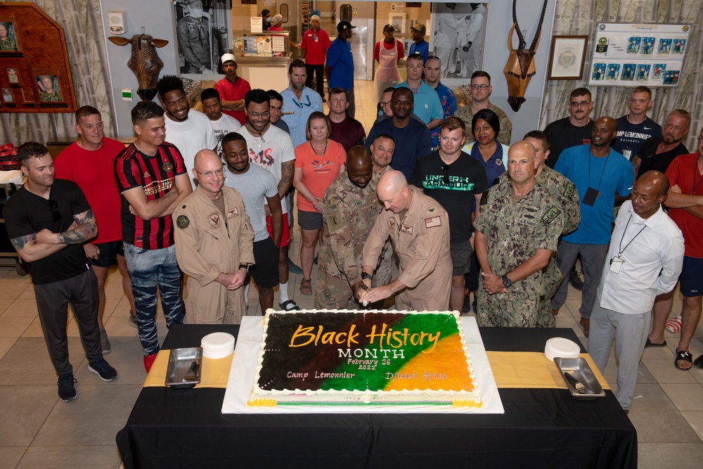 Camp Lemonnier Celebrates Black History Month, Cake Cutting