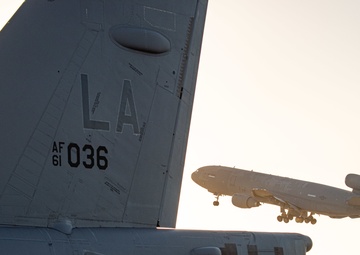 Barksdale B-52s take-off from Andersen AFB