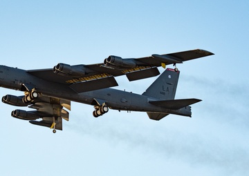 Barksdale B-52s take-off from Andersen AFB