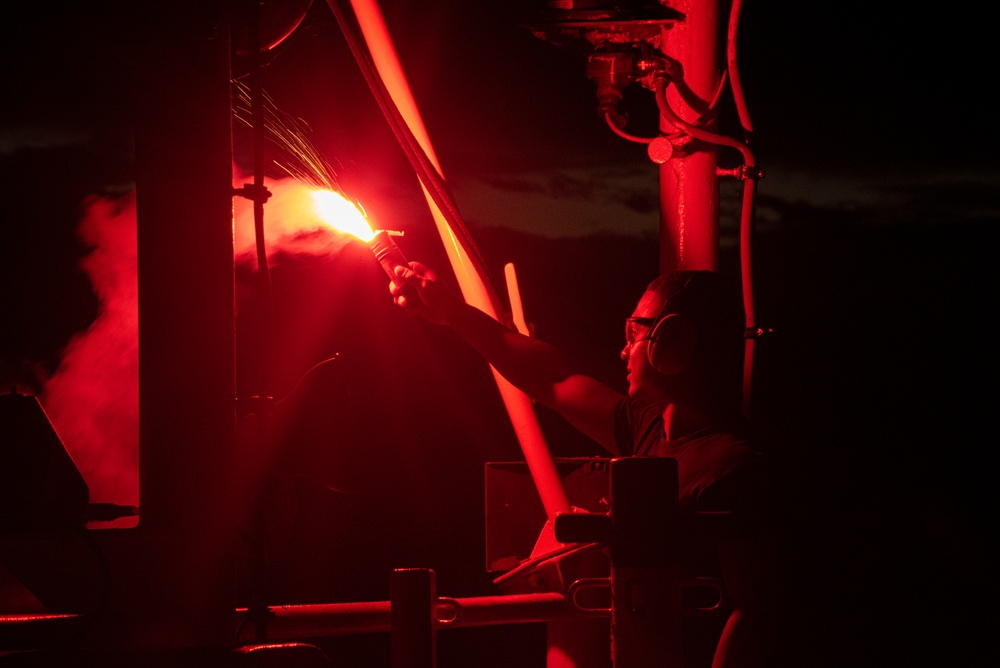 DVIDS - Images - USCGC Stratton crew conduct pyrotechnic training ...