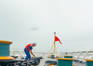 USCGC Stratton crew anchor in Suva, Fiji