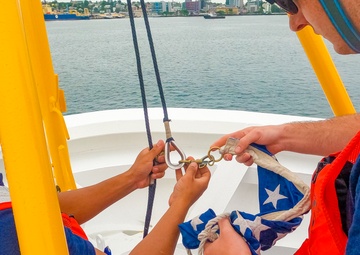 USCGC Stratton crew anchor in Suva, Fiji