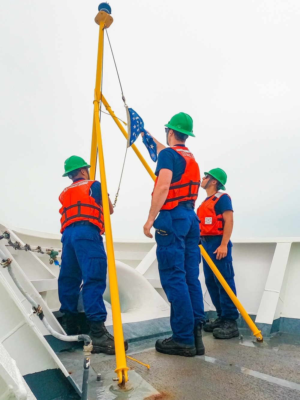 USCGC Stratton crew anchor in Suva, Fiji