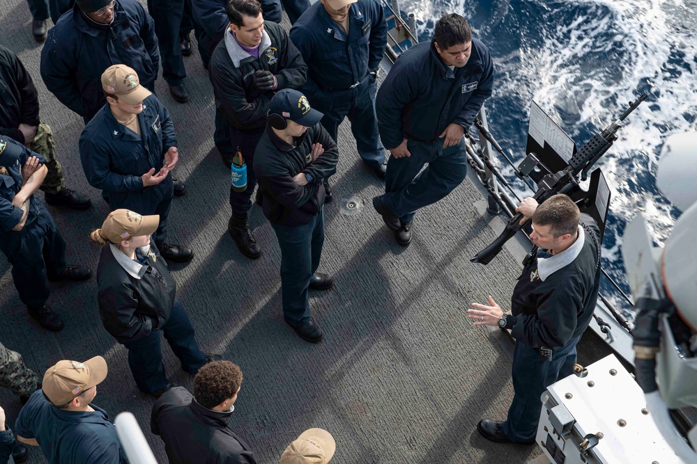 Crew-Served Weapons Training aboard USS New Orleans