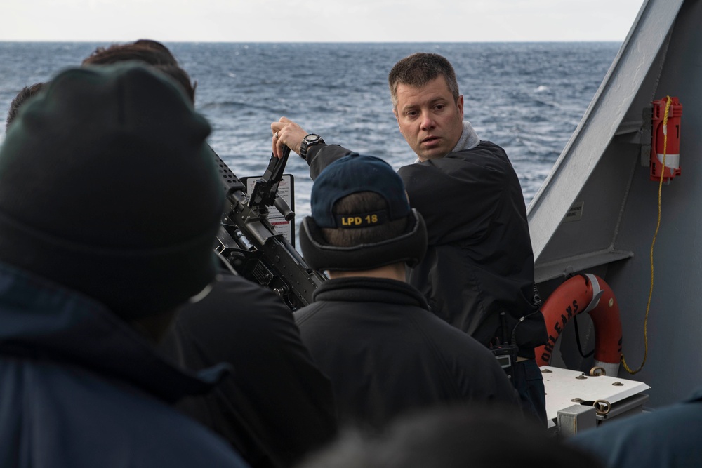 Crew-Served Weapons Training aboard USS New Orleans