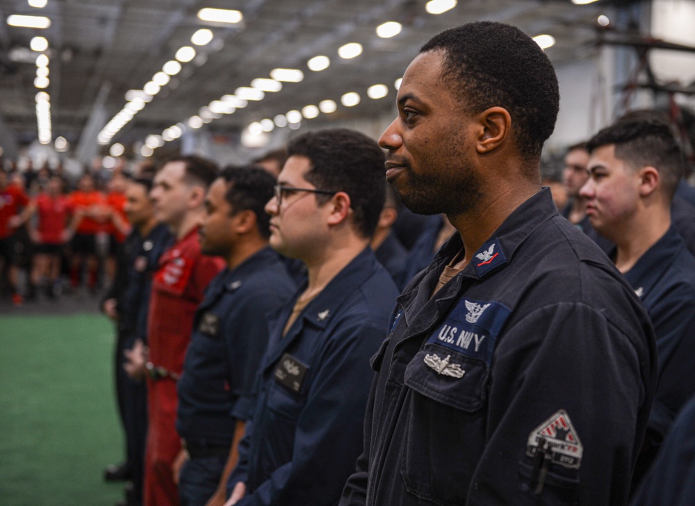 The Harry S. Truman Carrier Strike Group is on a scheduled deployment in the U.S. Sixth Fleet area of operations in support of naval operations to maintain maritime stability and security.