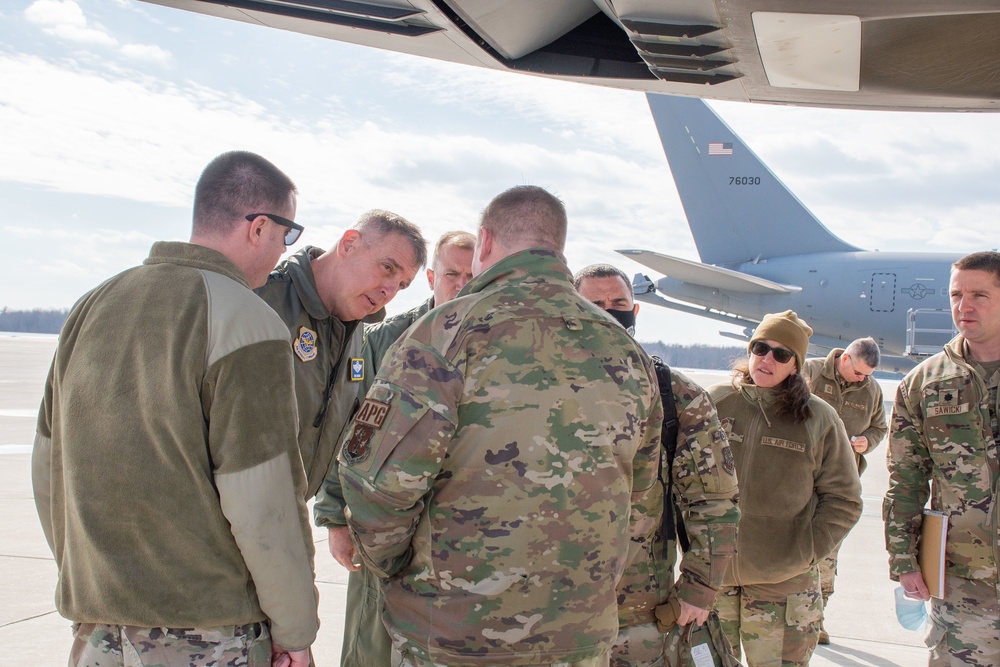 AMC Leadership Visits Airmen from the 157th and 22nd ARW