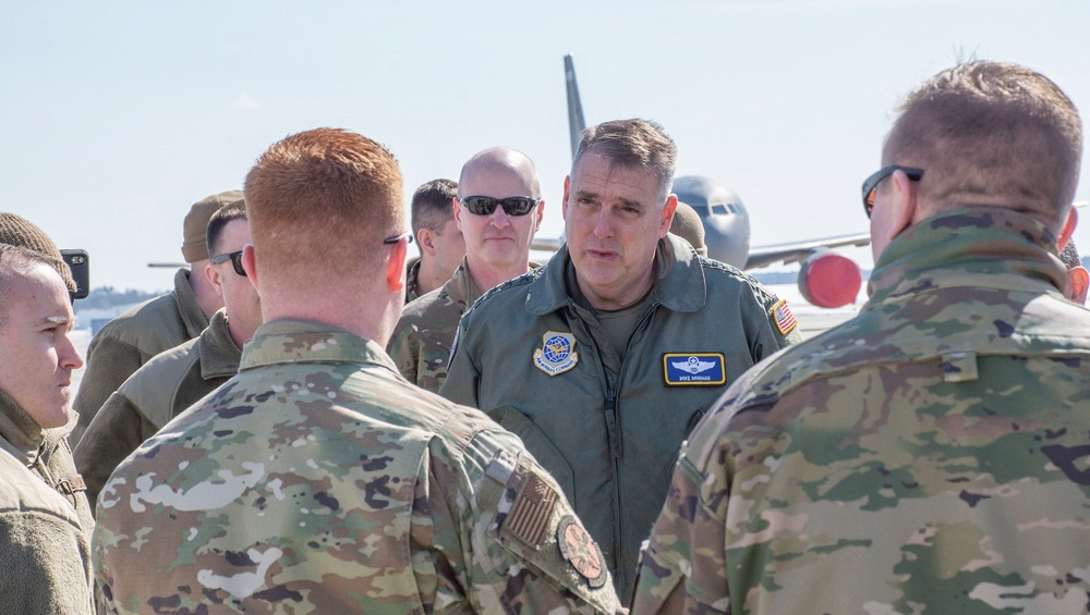 AMC Leadership Visits Airmen from the 157th and 22nd ARW