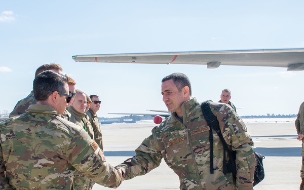 AMC Leadership Visits Airmen from the 157th and 22nd ARW