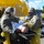 Sailors cover simulated de-contaminated patient