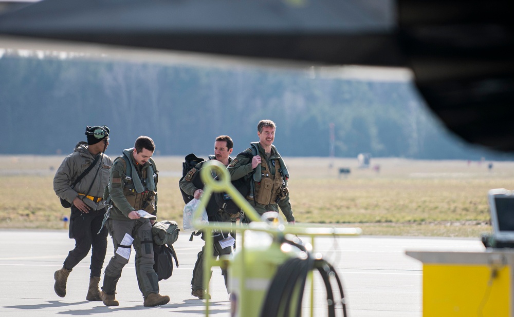 The 493rd Fighter Squadron Completes It's Last NATO Mission With F-15's