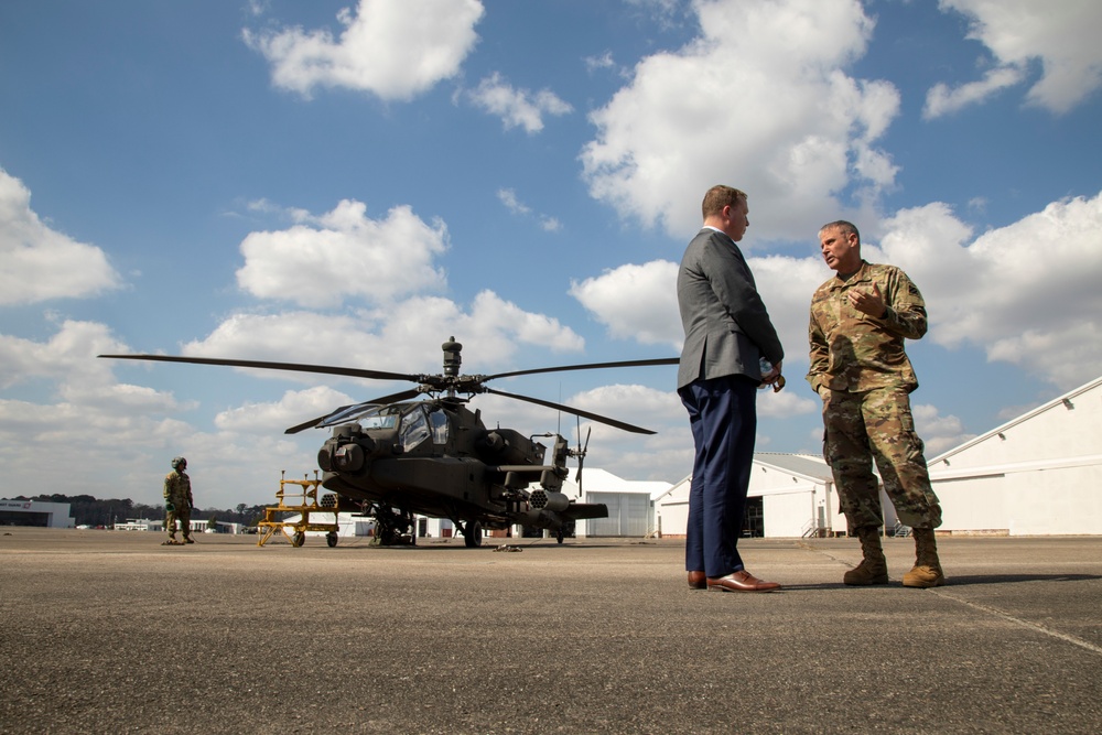 The 3rd Combat Aviation Brigade hosts distinguished visitors during a staff delegation visit.