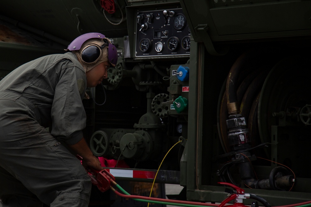 MWSS-174 Performs a Refueling of a U.S. Navy P-8 Poseidon Aircraft