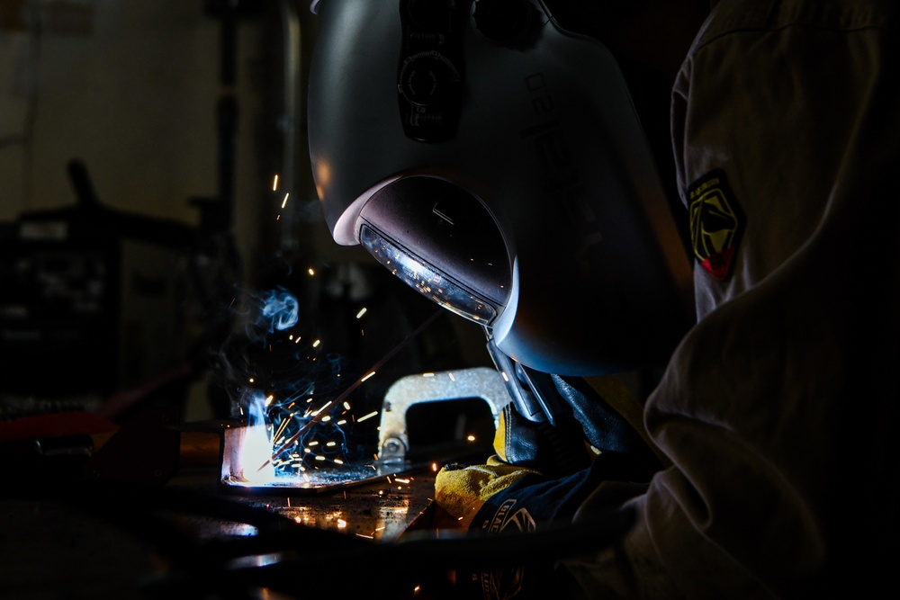 Chief Hull Maintenance Technician Teaches Welding Class