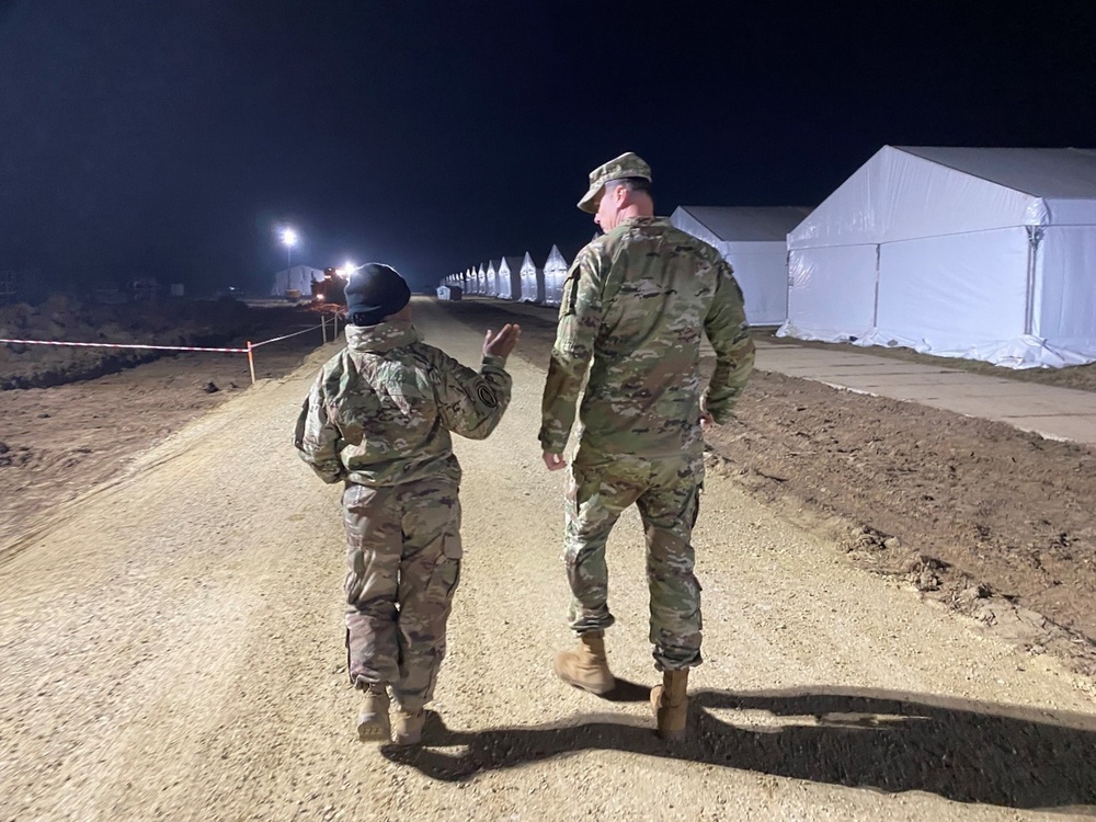 Command Sgt. Maj Sean Howard visits troops in Poland