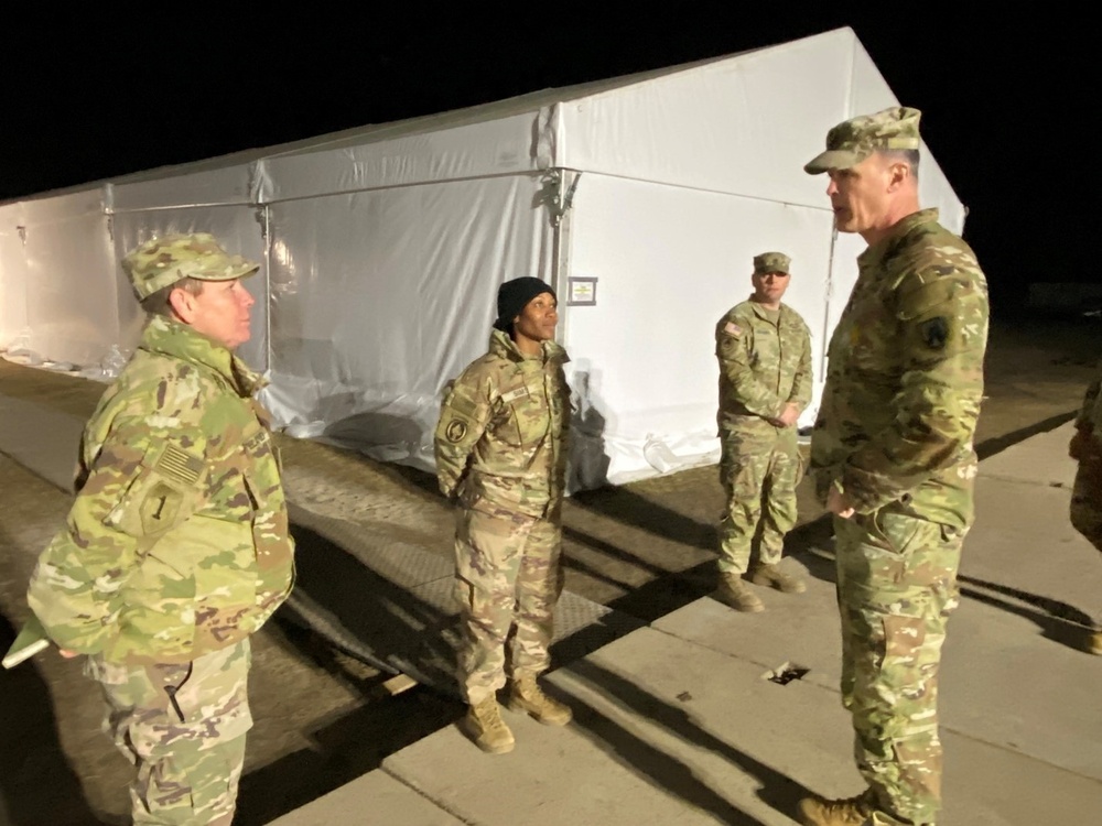 Command Sgt. Maj Sean Howard visits troops in Poland