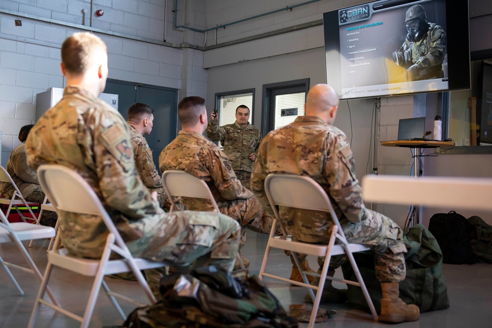 Airmen conduct CBRN training