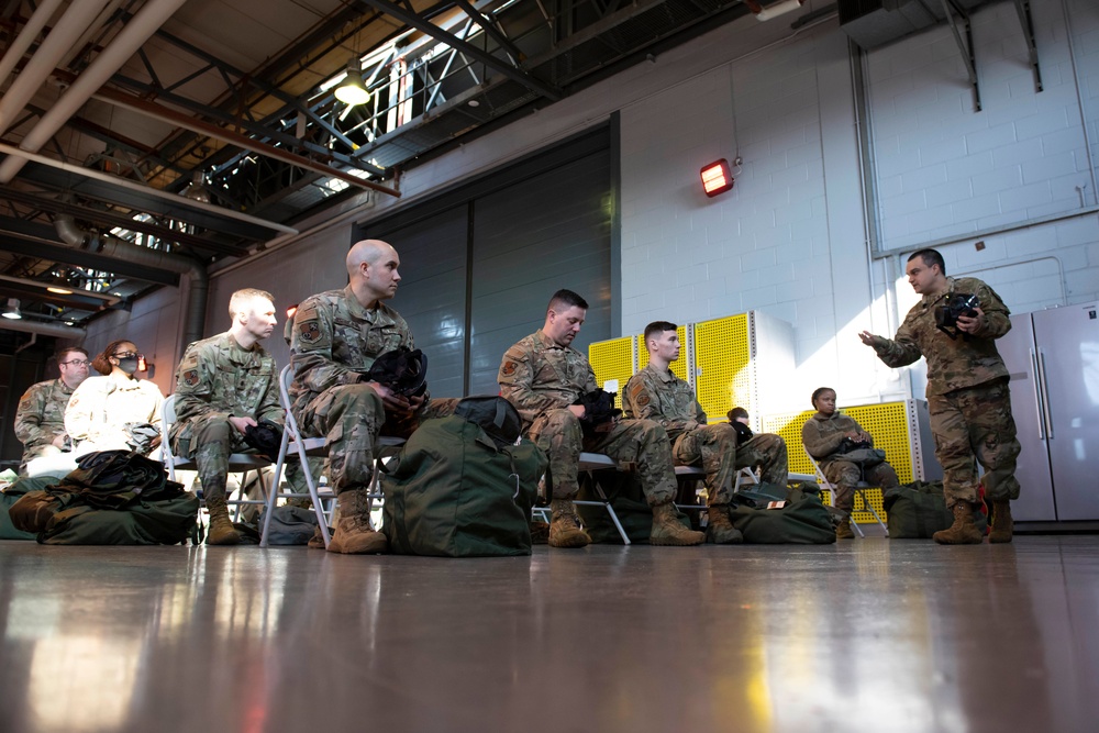 Airmen conduct CBRN training