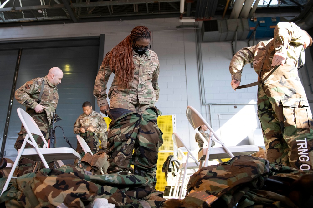 Airmen conduct CBRN training