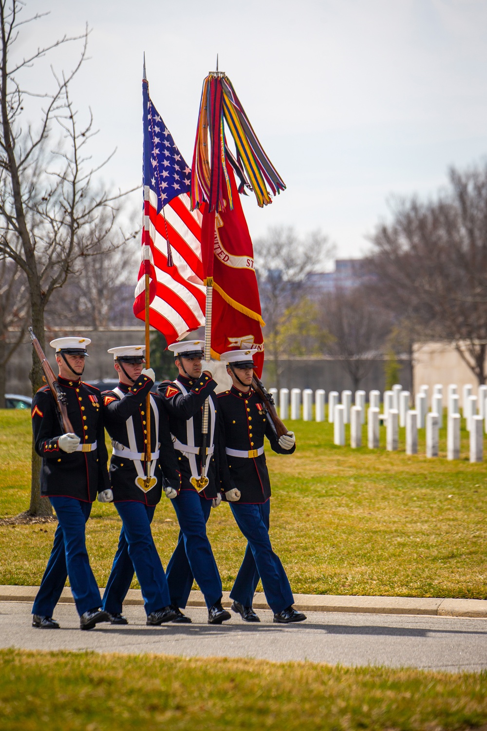 Repatriated WWII Marine Cpl. Thomas H. Cooper laid to rest by Barracks Marines