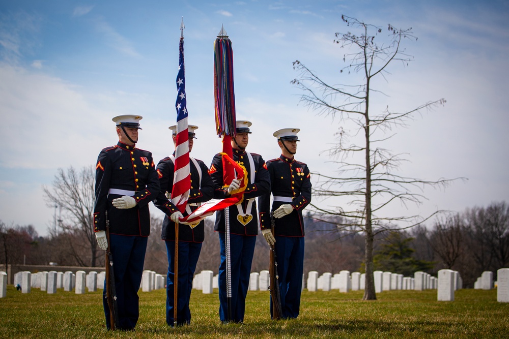 Repatriated WWII Marine Cpl. Thomas H. Cooper laid to rest by Barracks Marines